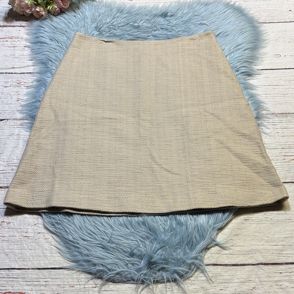 Tory Burch Cream A-Line Tweed Skirt sz 8